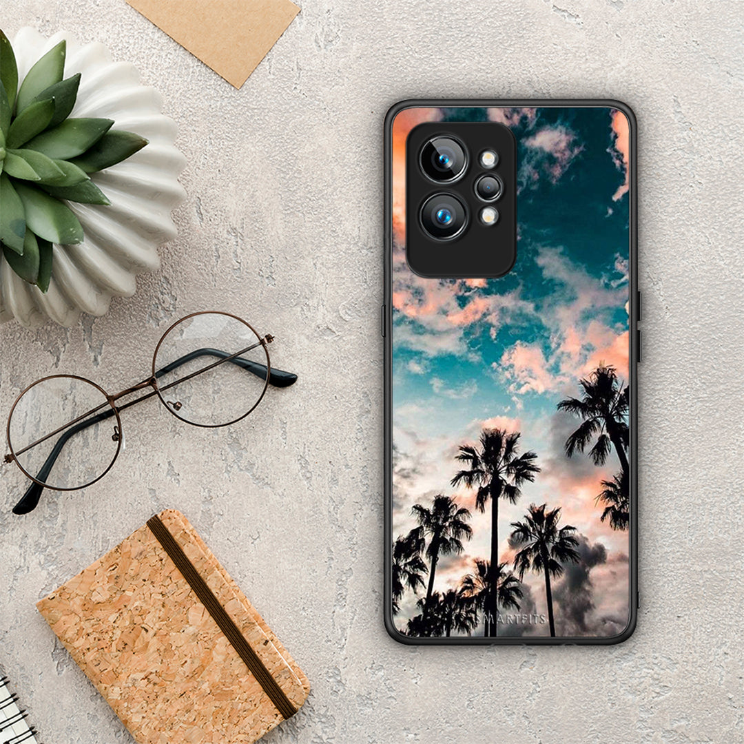 Θήκη Realme GT2 Summer Sky από τη Smartfits με σχέδιο στο πίσω μέρος και μαύρο περίβλημα | Realme GT2 Summer Sky Case with Colorful Back and Black Bezels
