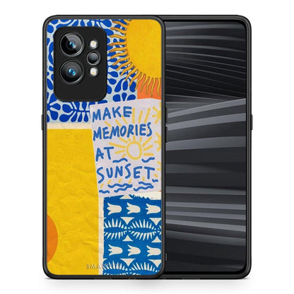 Θήκη Realme GT2 Sunset Memories από τη Smartfits με σχέδιο στο πίσω μέρος και μαύρο περίβλημα | Realme GT2 Sunset Memories Case with Colorful Back and Black Bezels