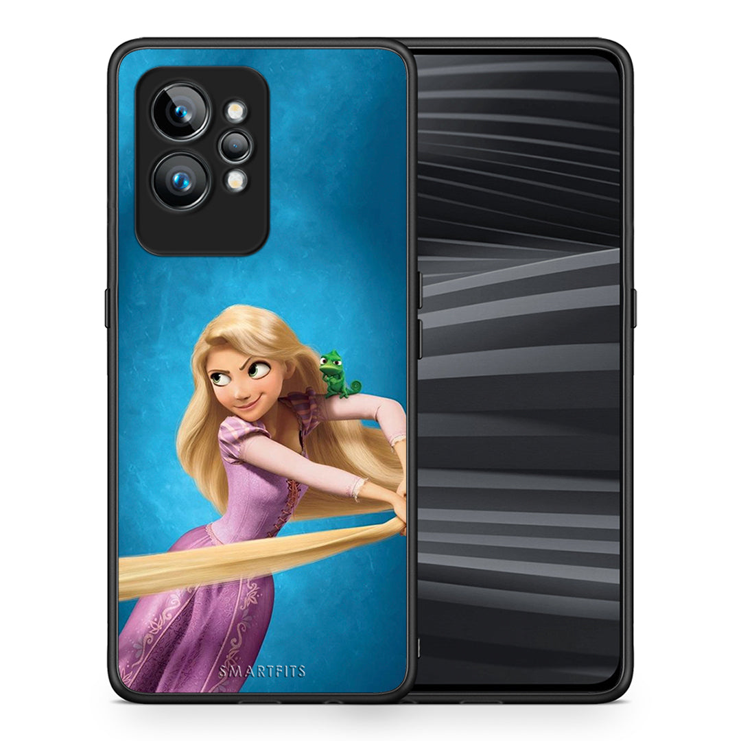 Θήκη Realme GT2 Tangled 2 από τη Smartfits με σχέδιο στο πίσω μέρος και μαύρο περίβλημα | Realme GT2 Tangled 2 Case with Colorful Back and Black Bezels