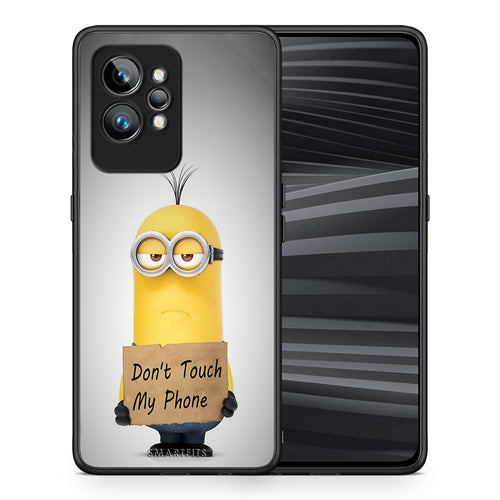 Θήκη Realme GT2 Text Minion από τη Smartfits με σχέδιο στο πίσω μέρος και μαύρο περίβλημα | Realme GT2 Text Minion Case with Colorful Back and Black Bezels