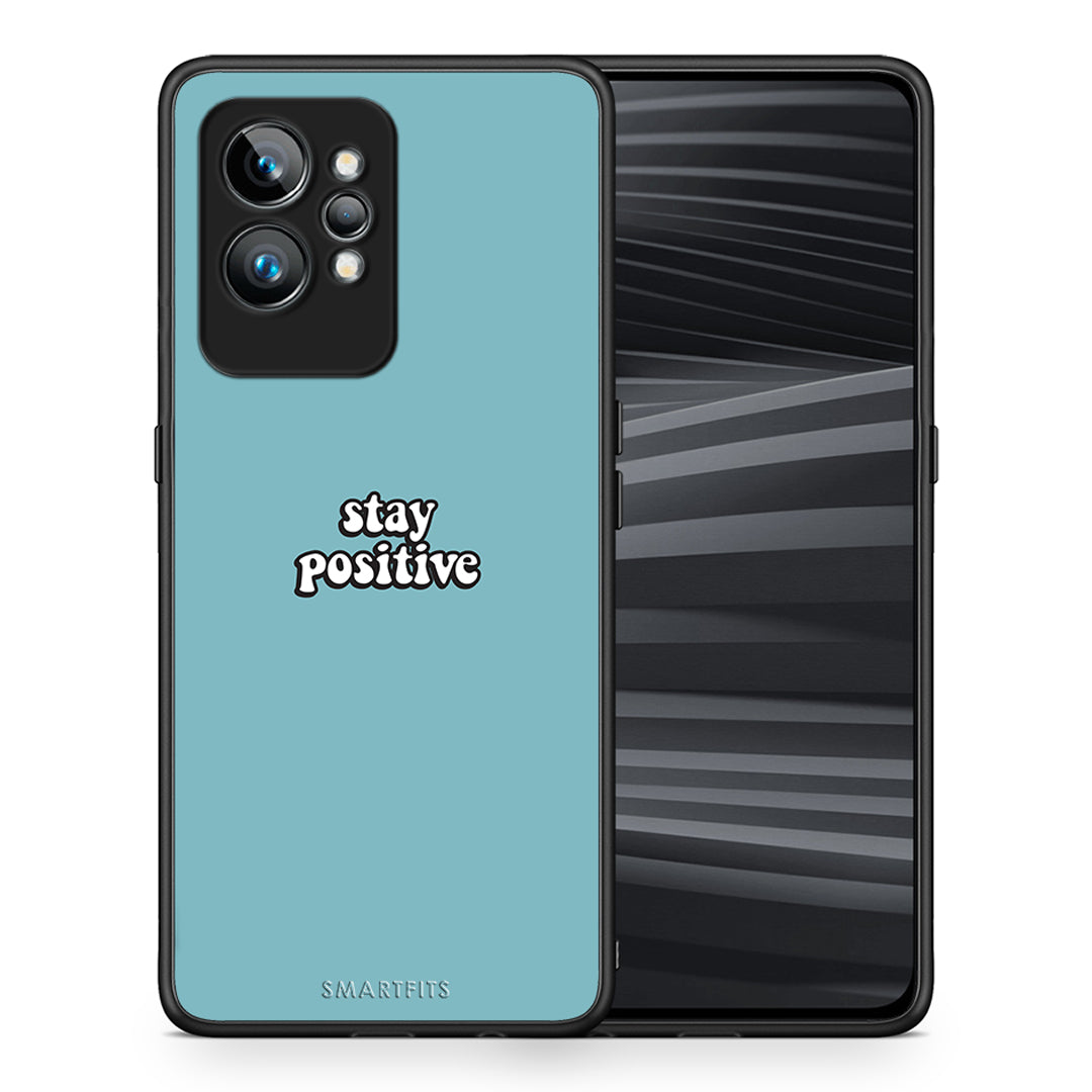 Θήκη Realme GT2 Text Positive από τη Smartfits με σχέδιο στο πίσω μέρος και μαύρο περίβλημα | Realme GT2 Text Positive Case with Colorful Back and Black Bezels