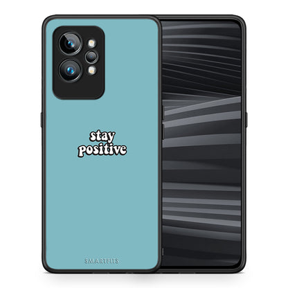 Θήκη Realme GT2 Text Positive από τη Smartfits με σχέδιο στο πίσω μέρος και μαύρο περίβλημα | Realme GT2 Text Positive Case with Colorful Back and Black Bezels
