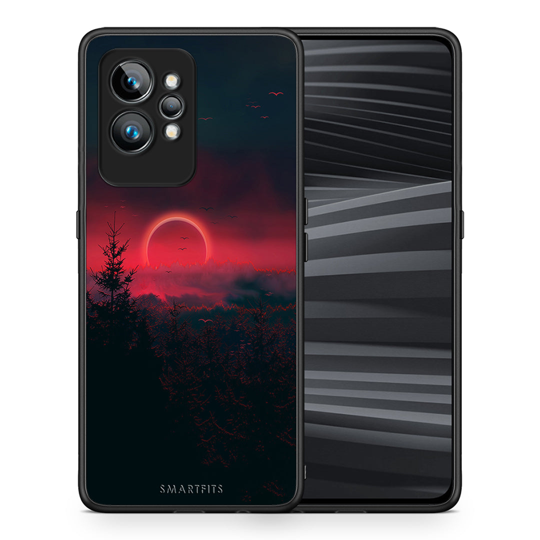 Θήκη Realme GT2 Pro Tropic Sunset από τη Smartfits με σχέδιο στο πίσω μέρος και μαύρο περίβλημα | Realme GT2 Pro Tropic Sunset Case with Colorful Back and Black Bezels