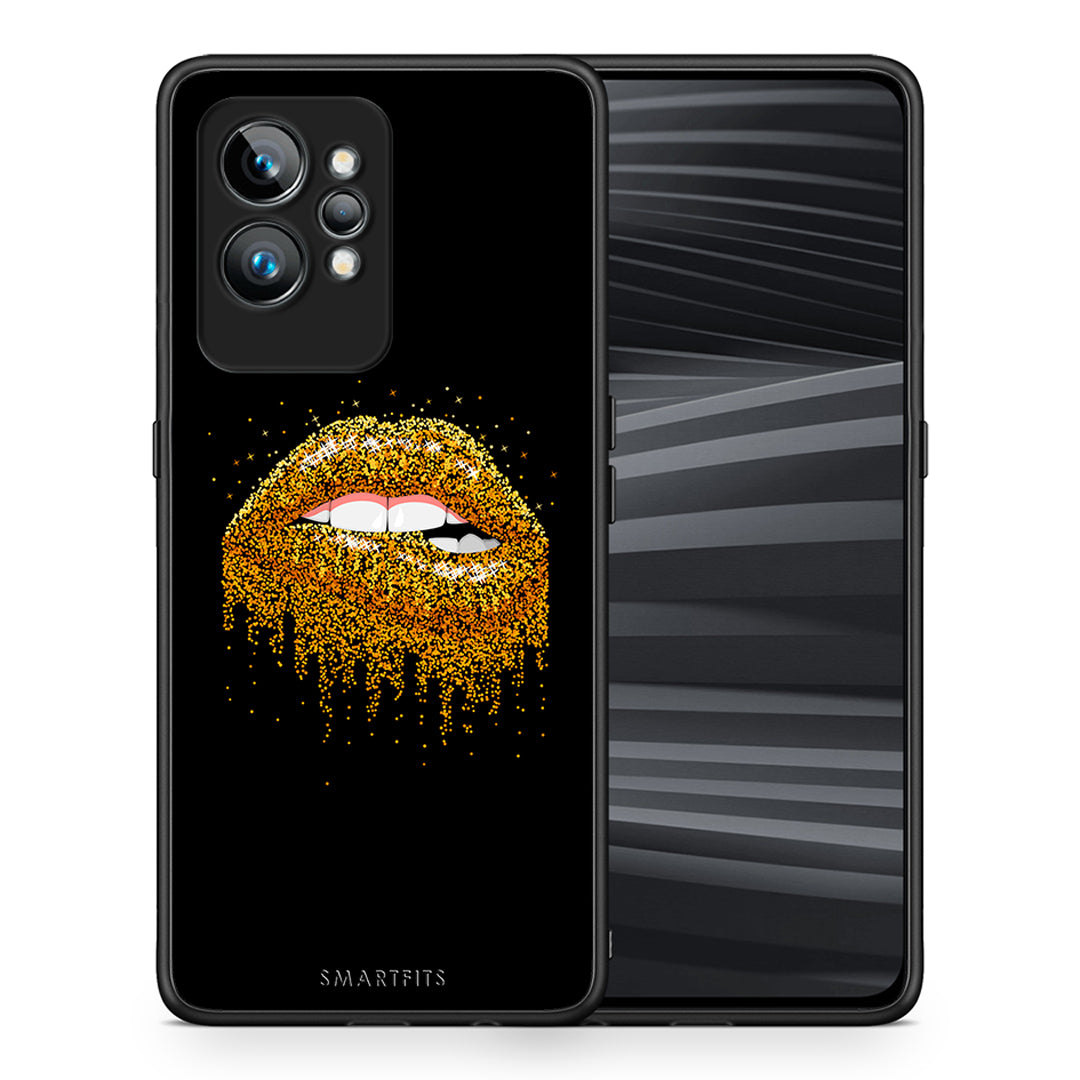 Θήκη Realme GT2 Pro Valentine Golden από τη Smartfits με σχέδιο στο πίσω μέρος και μαύρο περίβλημα | Realme GT2 Pro Valentine Golden Case with Colorful Back and Black Bezels