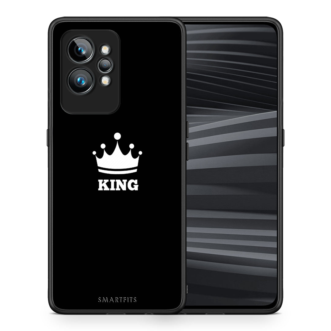 Θήκη Realme GT2 Valentine King από τη Smartfits με σχέδιο στο πίσω μέρος και μαύρο περίβλημα | Realme GT2 Valentine King Case with Colorful Back and Black Bezels