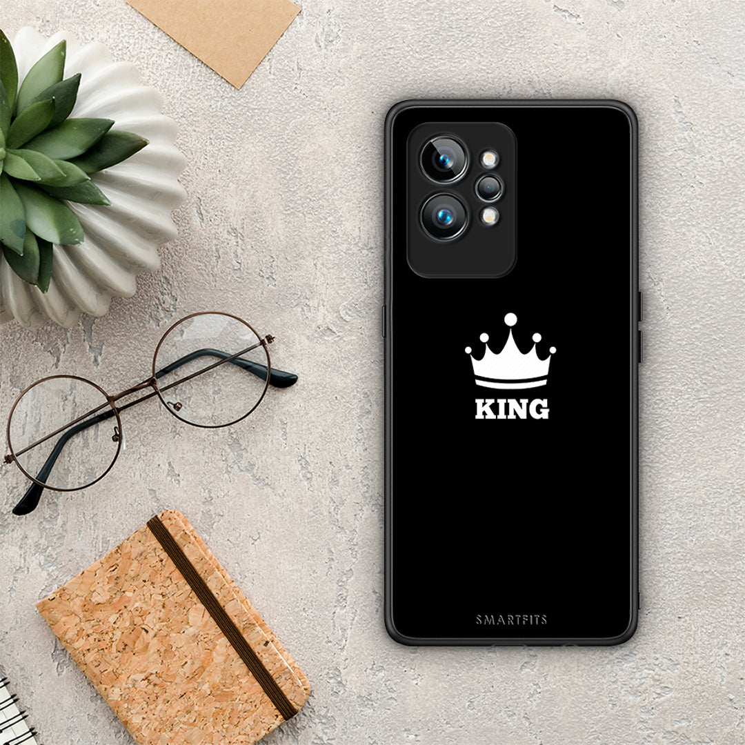 Θήκη Realme GT2 Valentine King από τη Smartfits με σχέδιο στο πίσω μέρος και μαύρο περίβλημα | Realme GT2 Valentine King Case with Colorful Back and Black Bezels