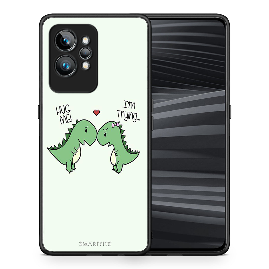 Θήκη Realme GT2 Valentine Rex από τη Smartfits με σχέδιο στο πίσω μέρος και μαύρο περίβλημα | Realme GT2 Valentine Rex Case with Colorful Back and Black Bezels