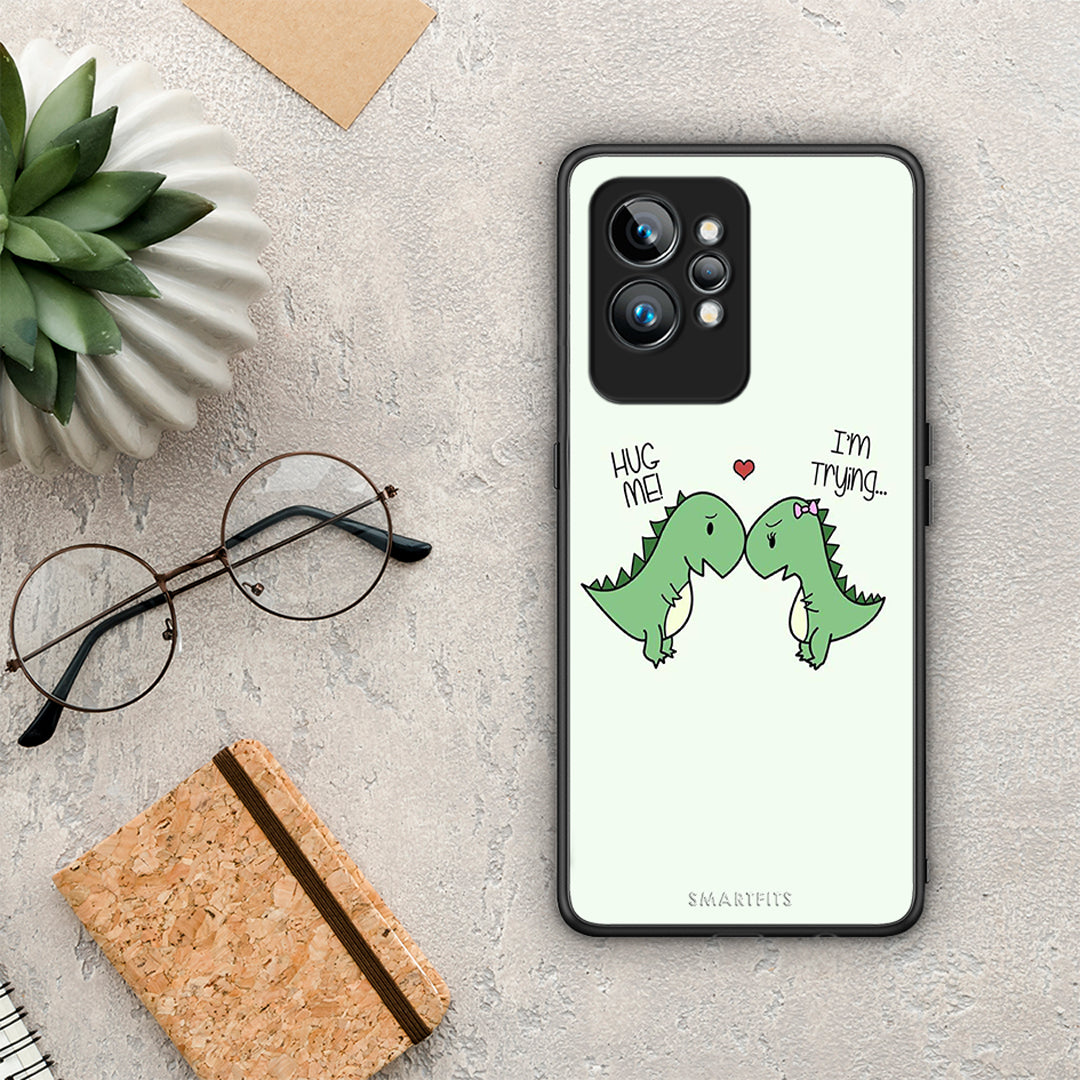 Θήκη Realme GT2 Valentine Rex από τη Smartfits με σχέδιο στο πίσω μέρος και μαύρο περίβλημα | Realme GT2 Valentine Rex Case with Colorful Back and Black Bezels