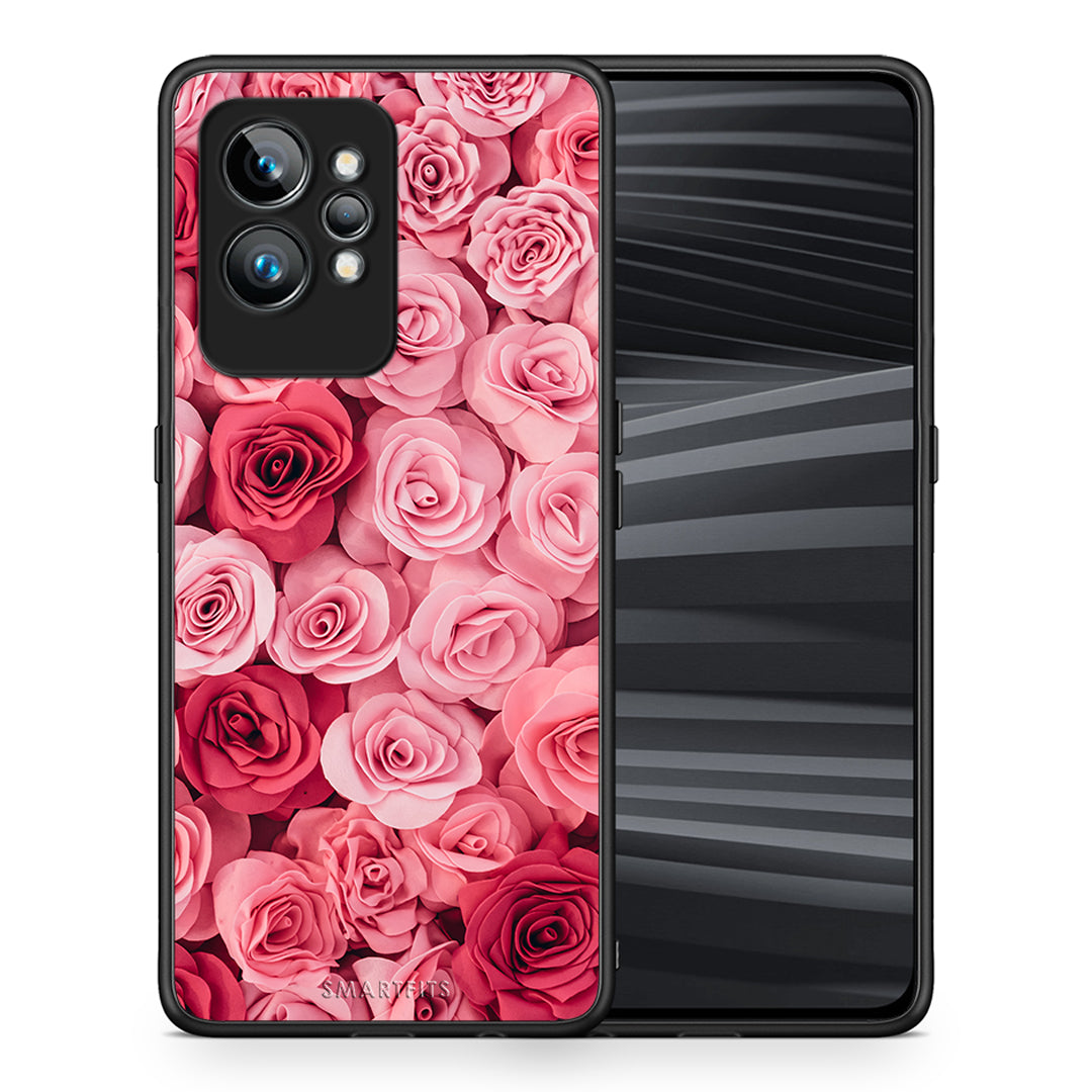 Θήκη Realme GT2 Valentine RoseGarden από τη Smartfits με σχέδιο στο πίσω μέρος και μαύρο περίβλημα | Realme GT2 Valentine RoseGarden Case with Colorful Back and Black Bezels