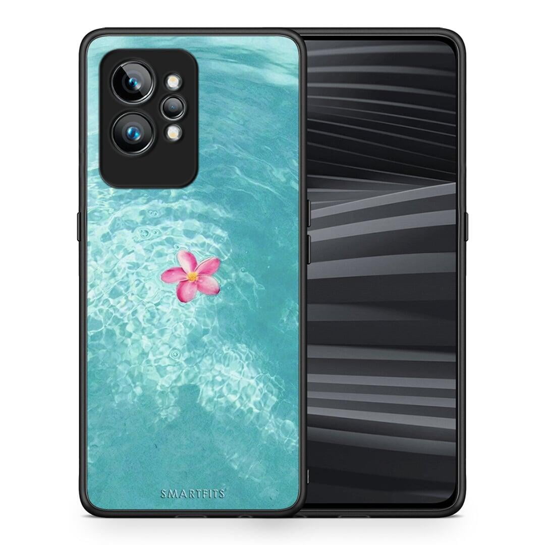 Θήκη Realme GT2 Water Flower από τη Smartfits με σχέδιο στο πίσω μέρος και μαύρο περίβλημα | Realme GT2 Water Flower Case with Colorful Back and Black Bezels
