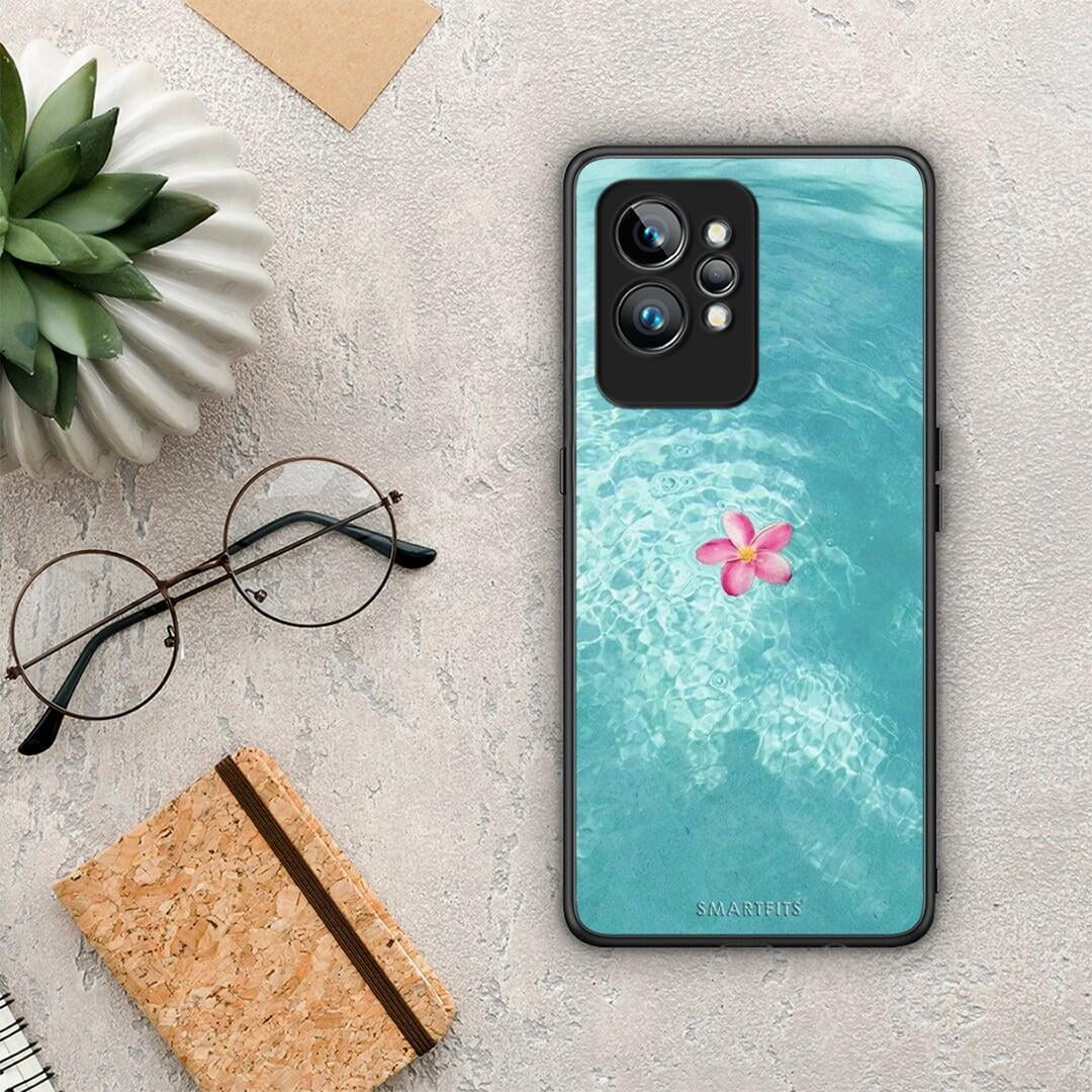 Θήκη Realme GT2 Water Flower από τη Smartfits με σχέδιο στο πίσω μέρος και μαύρο περίβλημα | Realme GT2 Water Flower Case with Colorful Back and Black Bezels