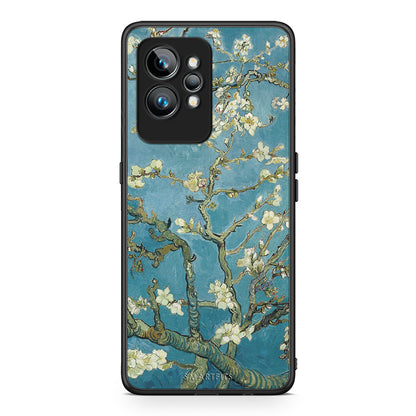 Θήκη Realme GT2 White Blossoms από τη Smartfits με σχέδιο στο πίσω μέρος και μαύρο περίβλημα | Realme GT2 White Blossoms Case with Colorful Back and Black Bezels