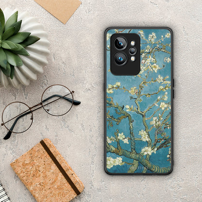 Θήκη Realme GT2 White Blossoms από τη Smartfits με σχέδιο στο πίσω μέρος και μαύρο περίβλημα | Realme GT2 White Blossoms Case with Colorful Back and Black Bezels