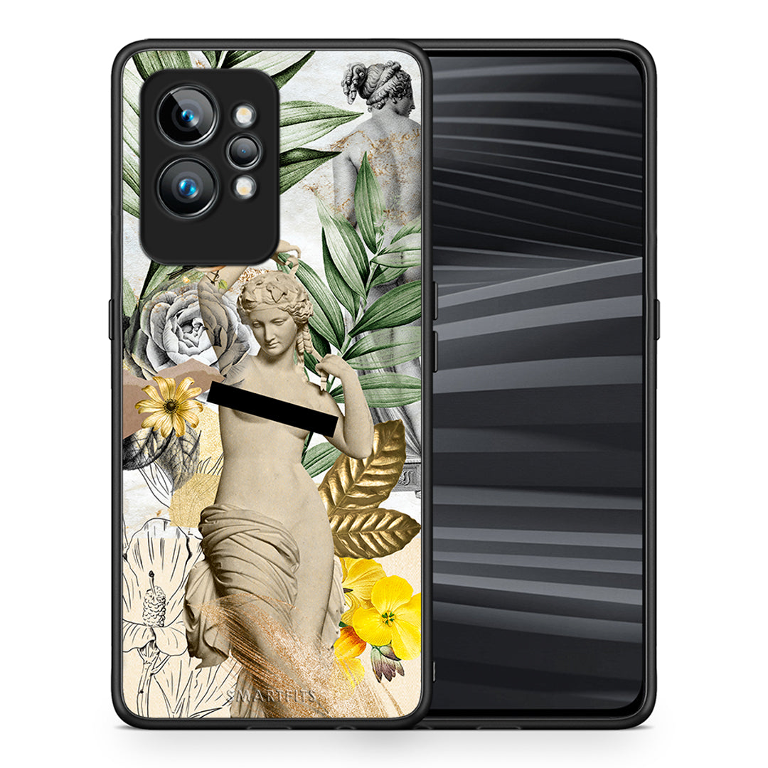 Θήκη Realme GT2 Woman Statue από τη Smartfits με σχέδιο στο πίσω μέρος και μαύρο περίβλημα | Realme GT2 Woman Statue Case with Colorful Back and Black Bezels