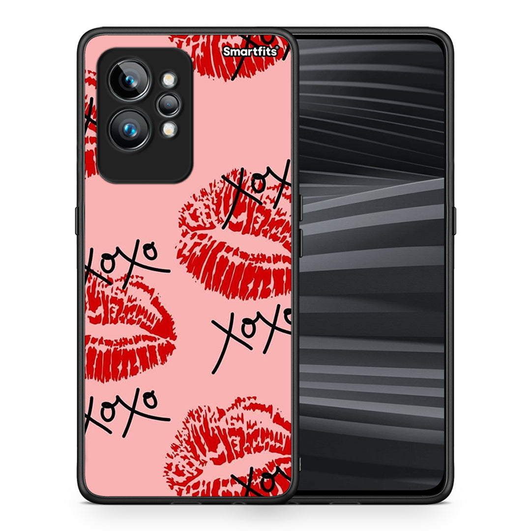 Θήκη Realme GT2 Pro XOXO Lips από τη Smartfits με σχέδιο στο πίσω μέρος και μαύρο περίβλημα | Realme GT2 Pro XOXO Lips Case with Colorful Back and Black Bezels