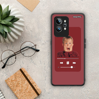 Θήκη Realme GT2 Xmas Alone Music από τη Smartfits με σχέδιο στο πίσω μέρος και μαύρο περίβλημα | Realme GT2 Xmas Alone Music Case with Colorful Back and Black Bezels