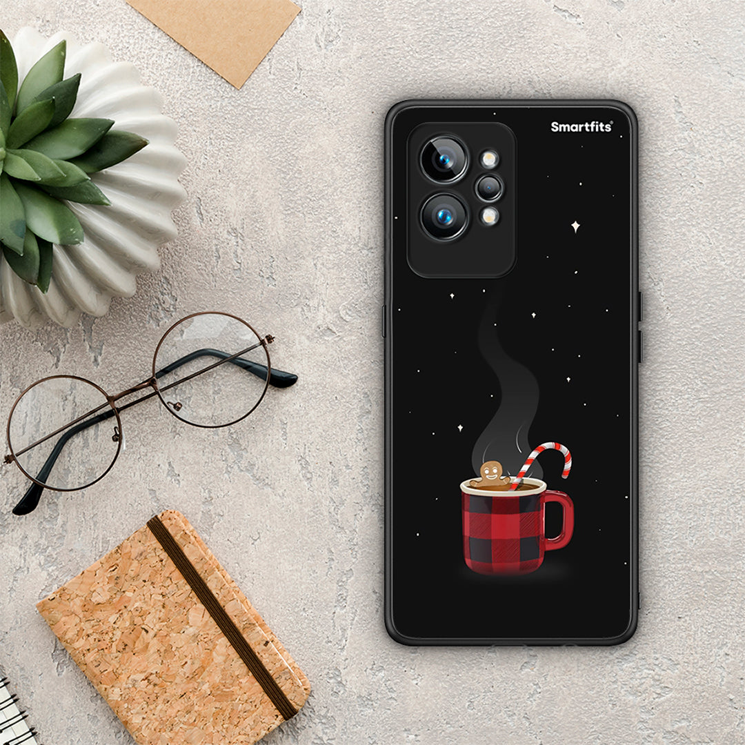 Θήκη Realme GT2 Xmas Bathing από τη Smartfits με σχέδιο στο πίσω μέρος και μαύρο περίβλημα | Realme GT2 Xmas Bathing Case with Colorful Back and Black Bezels