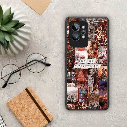 Θήκη Realme GT2 Xmas Collage από τη Smartfits με σχέδιο στο πίσω μέρος και μαύρο περίβλημα | Realme GT2 Xmas Collage Case with Colorful Back and Black Bezels