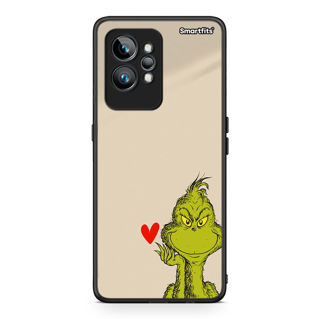 Θήκη Realme GT2 Xmas Grinch από τη Smartfits με σχέδιο στο πίσω μέρος και μαύρο περίβλημα | Realme GT2 Xmas Grinch Case with Colorful Back and Black Bezels