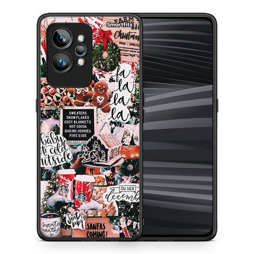 Θήκη Realme GT2 Xmas Habbits από τη Smartfits με σχέδιο στο πίσω μέρος και μαύρο περίβλημα | Realme GT2 Xmas Habbits Case with Colorful Back and Black Bezels
