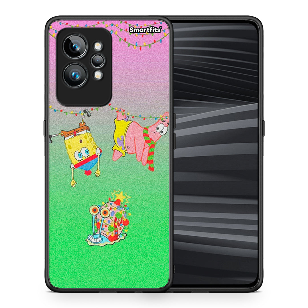 Θήκη Realme GT2 Xmas Lights από τη Smartfits με σχέδιο στο πίσω μέρος και μαύρο περίβλημα | Realme GT2 Xmas Lights Case with Colorful Back and Black Bezels