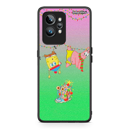 Θήκη Realme GT2 Xmas Lights από τη Smartfits με σχέδιο στο πίσω μέρος και μαύρο περίβλημα | Realme GT2 Xmas Lights Case with Colorful Back and Black Bezels