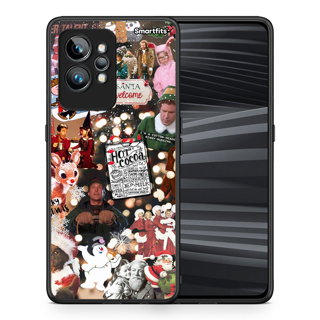 Θήκη Realme GT2 Xmas Movies από τη Smartfits με σχέδιο στο πίσω μέρος και μαύρο περίβλημα | Realme GT2 Xmas Movies Case with Colorful Back and Black Bezels