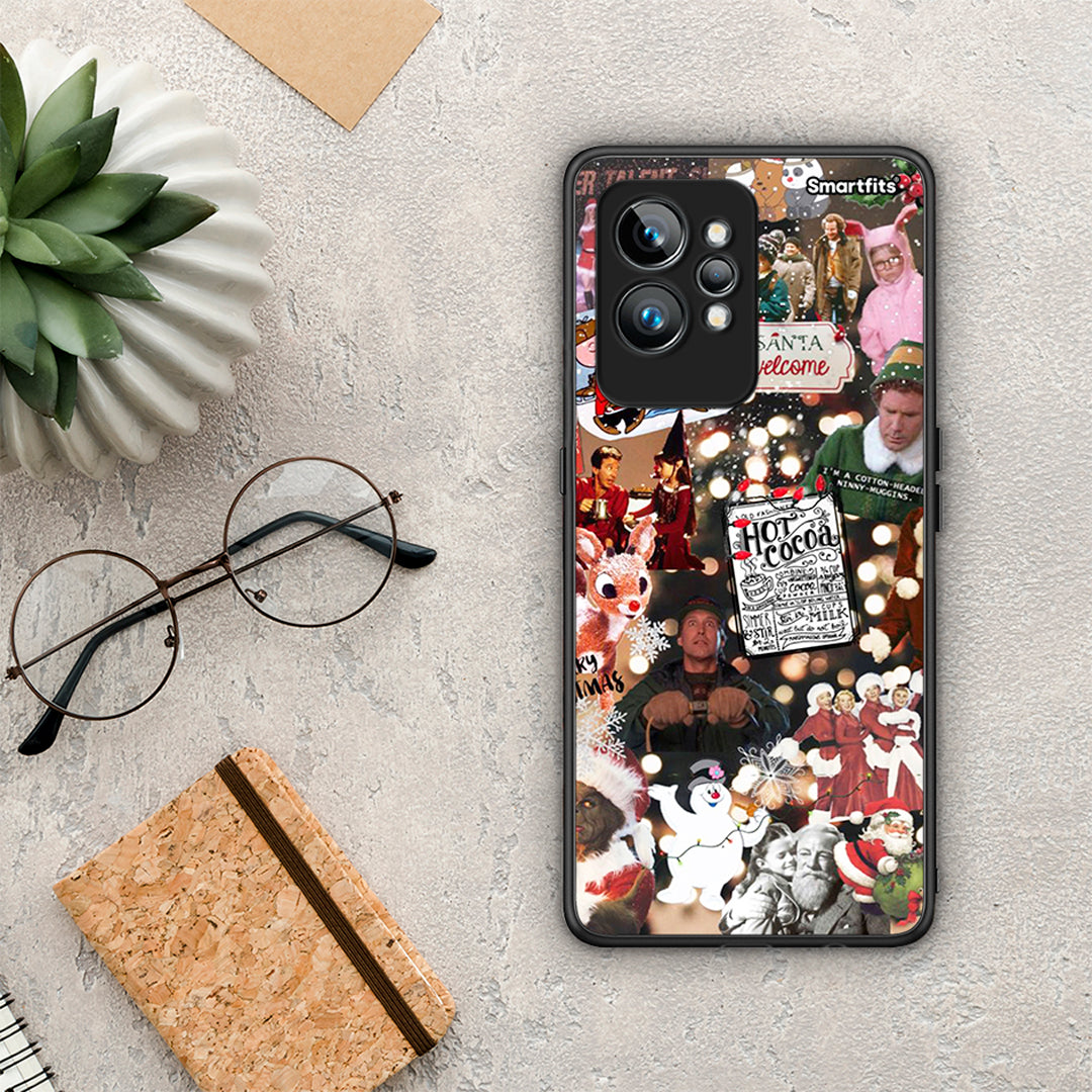 Θήκη Realme GT2 Xmas Movies από τη Smartfits με σχέδιο στο πίσω μέρος και μαύρο περίβλημα | Realme GT2 Xmas Movies Case with Colorful Back and Black Bezels