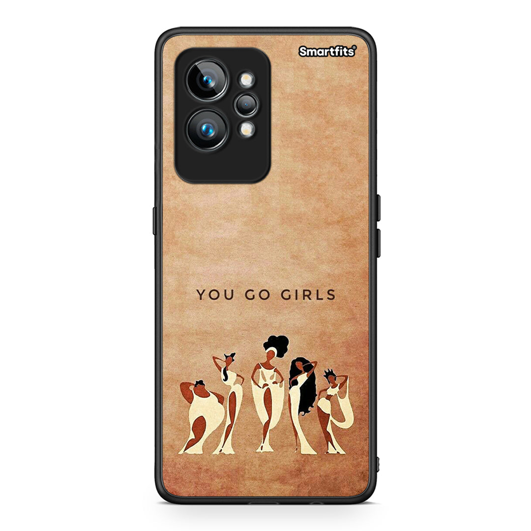 Θήκη Realme GT2 Pro You Go Girl από τη Smartfits με σχέδιο στο πίσω μέρος και μαύρο περίβλημα | Realme GT2 Pro You Go Girl Case with Colorful Back and Black Bezels