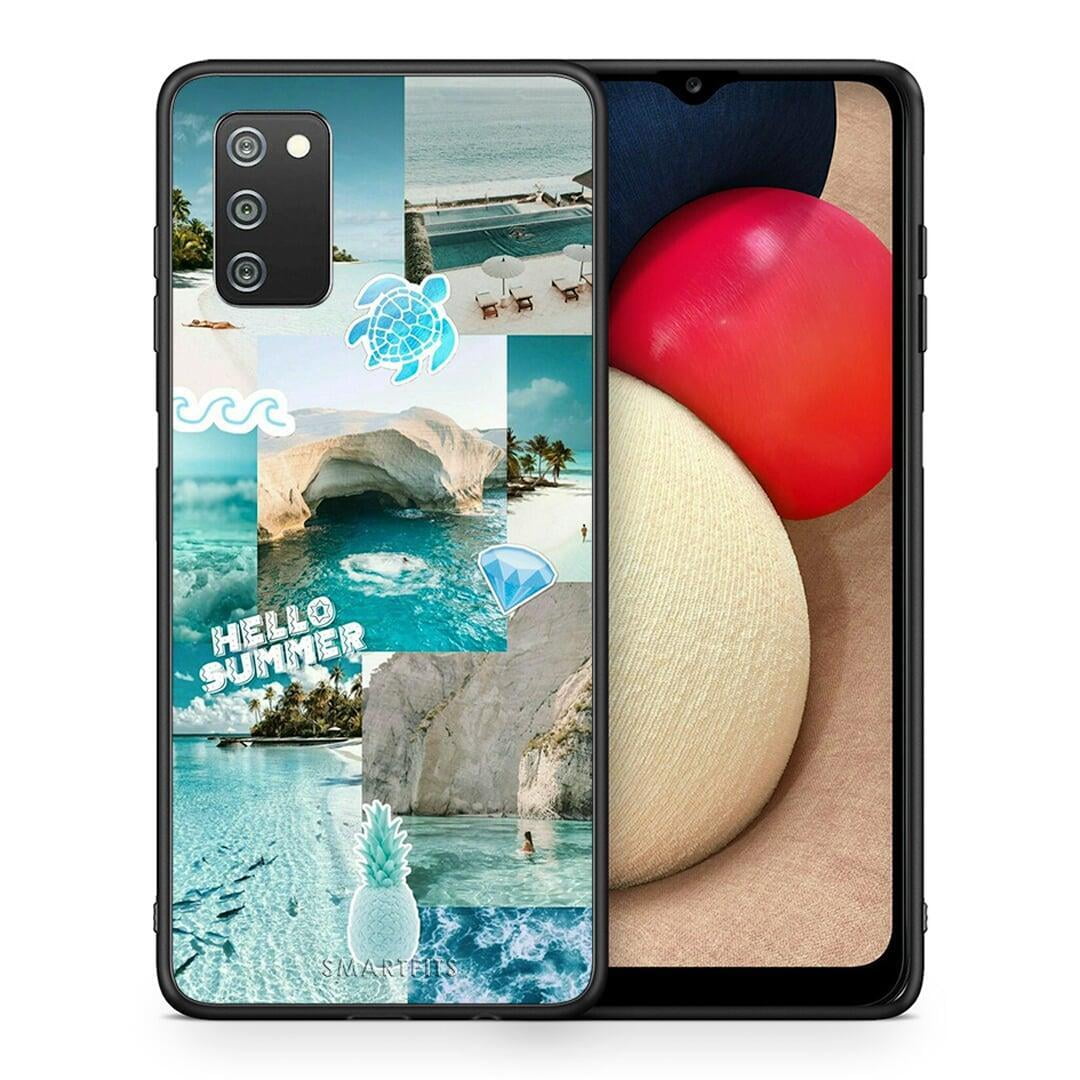 Θήκη Samsung A02s Aesthetic Summer από τη Smartfits με σχέδιο στο πίσω μέρος και μαύρο περίβλημα | Samsung A02s Aesthetic Summer case with colorful back and black bezels