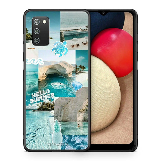 Θήκη Samsung A02s Aesthetic Summer από τη Smartfits με σχέδιο στο πίσω μέρος και μαύρο περίβλημα | Samsung A02s Aesthetic Summer case with colorful back and black bezels
