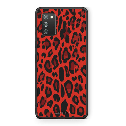 4 - Samsung A02s Red Leopard Animal case, cover, bumper