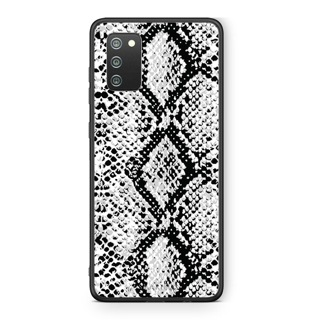 24 - Samsung A02s White Snake Animal case, cover, bumper