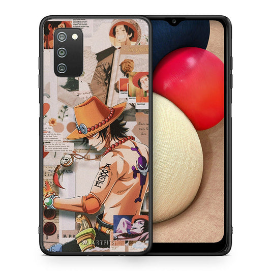 Θήκη Samsung A02s Anime Collage από τη Smartfits με σχέδιο στο πίσω μέρος και μαύρο περίβλημα | Samsung A02s Anime Collage case with colorful back and black bezels