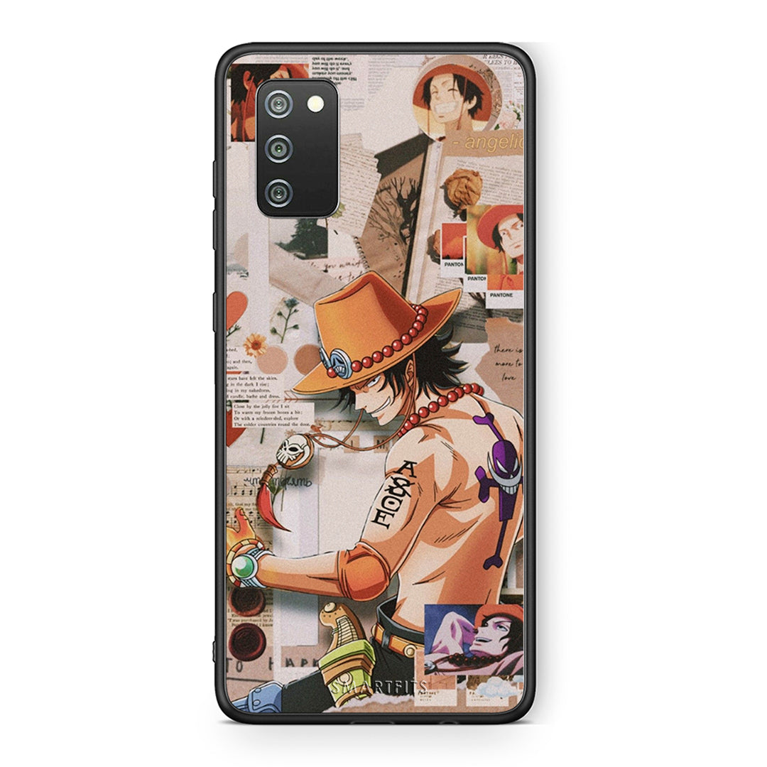 Samsung A02s Anime Collage θήκη από τη Smartfits με σχέδιο στο πίσω μέρος και μαύρο περίβλημα | Smartphone case with colorful back and black bezels by Smartfits
