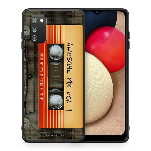 Θήκη Samsung A02s Awesome Mix από τη Smartfits με σχέδιο στο πίσω μέρος και μαύρο περίβλημα | Samsung A02s Awesome Mix case with colorful back and black bezels