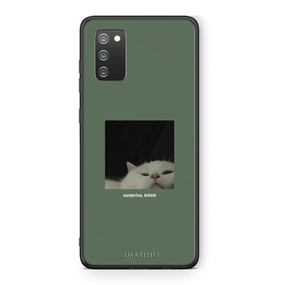 Samsung A02s Bitch Surprise θήκη από τη Smartfits με σχέδιο στο πίσω μέρος και μαύρο περίβλημα | Smartphone case with colorful back and black bezels by Smartfits