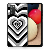 Thumbnail for Θήκη Samsung A02s Black Hearts από τη Smartfits με σχέδιο στο πίσω μέρος και μαύρο περίβλημα | Samsung A02s Black Hearts case with colorful back and black bezels