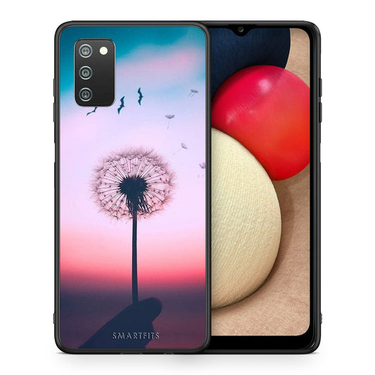 Θήκη Samsung A02s Wish Boho από τη Smartfits με σχέδιο στο πίσω μέρος και μαύρο περίβλημα | Samsung A02s Wish Boho case with colorful back and black bezels