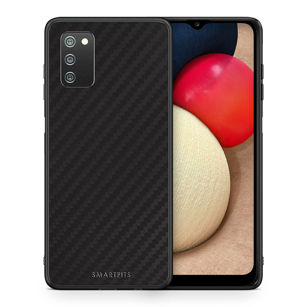 Θήκη Samsung A02s Carbon Black από τη Smartfits με σχέδιο στο πίσω μέρος και μαύρο περίβλημα | Samsung A02s Carbon Black case with colorful back and black bezels