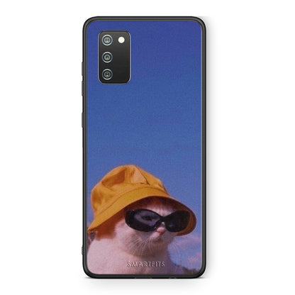 Samsung A02s Cat Diva θήκη από τη Smartfits με σχέδιο στο πίσω μέρος και μαύρο περίβλημα | Smartphone case with colorful back and black bezels by Smartfits