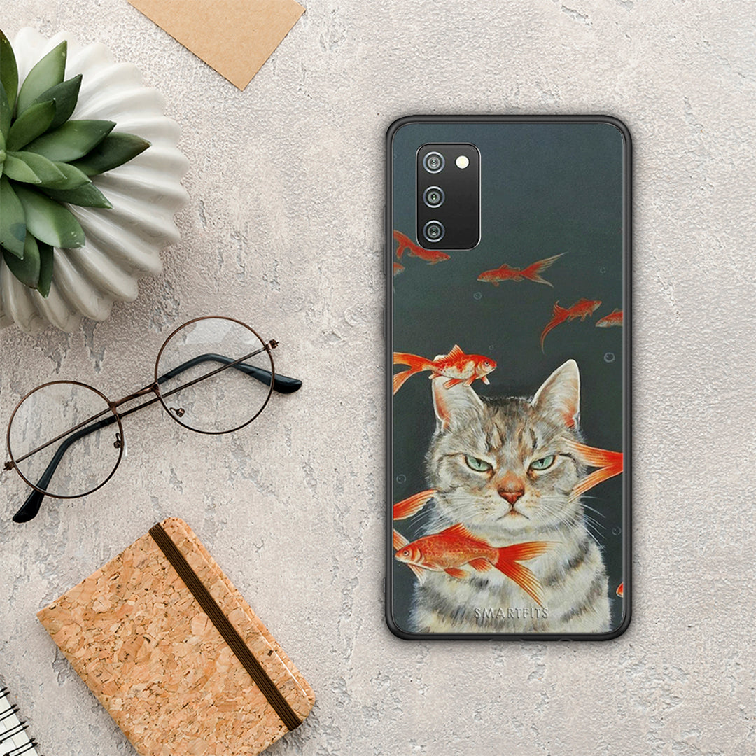 Cat Goldfish - Samsung Galaxy A02s / M02s / F02s θήκη