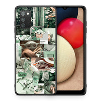 Thumbnail for Θήκη Αγίου Βαλεντίνου Samsung A02s Collage Dude από τη Smartfits με σχέδιο στο πίσω μέρος και μαύρο περίβλημα | Samsung A02s Collage Dude case with colorful back and black bezels