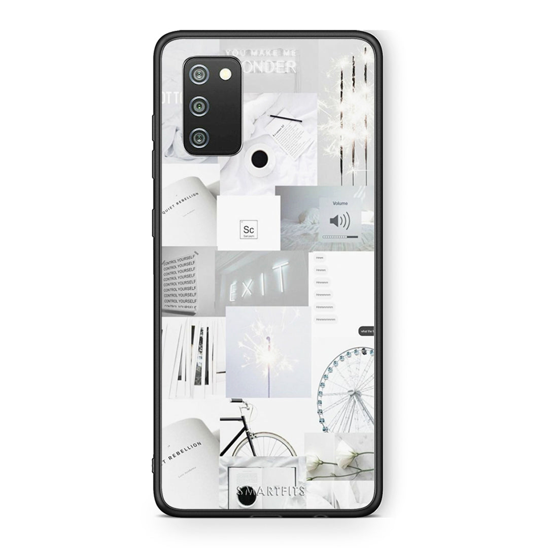 Samsung A02s Collage Make Me Wonder Θήκη Αγίου Βαλεντίνου από τη Smartfits με σχέδιο στο πίσω μέρος και μαύρο περίβλημα | Smartphone case with colorful back and black bezels by Smartfits