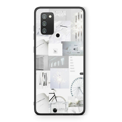 Samsung A02s Collage Make Me Wonder Θήκη Αγίου Βαλεντίνου από τη Smartfits με σχέδιο στο πίσω μέρος και μαύρο περίβλημα | Smartphone case with colorful back and black bezels by Smartfits
