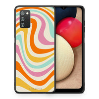 Thumbnail for Θήκη Samsung A02s Colourful Waves από τη Smartfits με σχέδιο στο πίσω μέρος και μαύρο περίβλημα | Samsung A02s Colourful Waves case with colorful back and black bezels