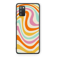 Thumbnail for Samsung A02s Colourful Waves θήκη από τη Smartfits με σχέδιο στο πίσω μέρος και μαύρο περίβλημα | Smartphone case with colorful back and black bezels by Smartfits