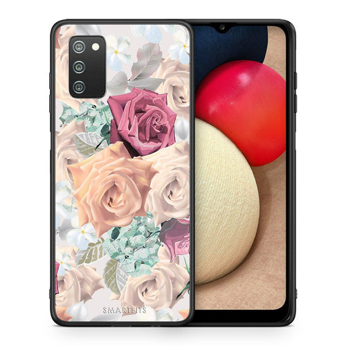 Θήκη Samsung A02s Bouquet Floral από τη Smartfits με σχέδιο στο πίσω μέρος και μαύρο περίβλημα | Samsung A02s Bouquet Floral case with colorful back and black bezels
