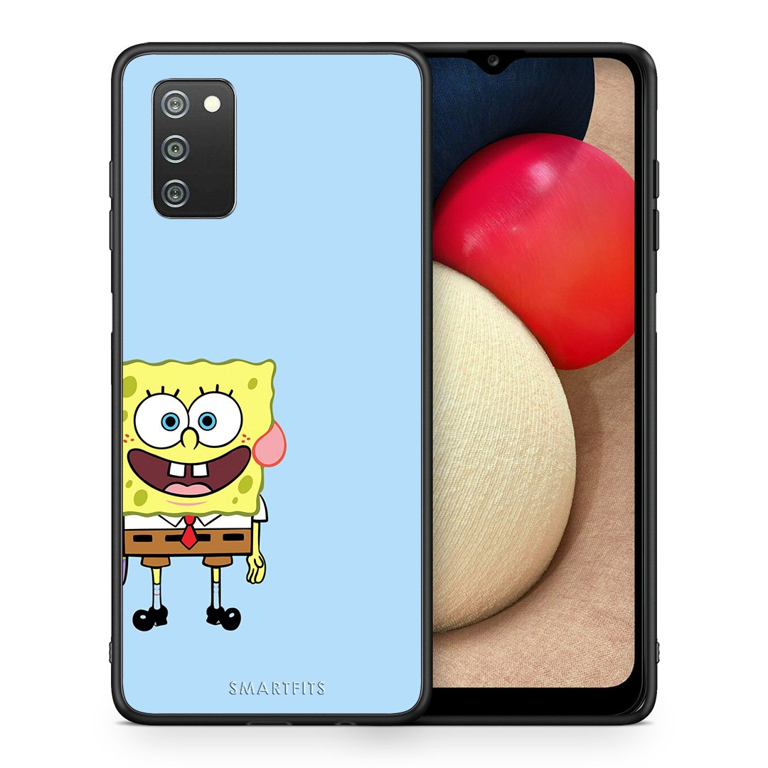 Θήκη Samsung A02s Friends Bob από τη Smartfits με σχέδιο στο πίσω μέρος και μαύρο περίβλημα | Samsung A02s Friends Bob case with colorful back and black bezels