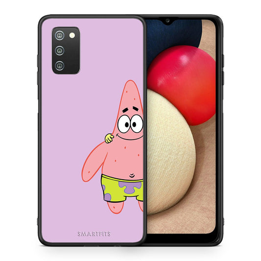Θήκη Samsung A02s  Friends Patrick από τη Smartfits με σχέδιο στο πίσω μέρος και μαύρο περίβλημα | Samsung A02s  Friends Patrick case with colorful back and black bezels